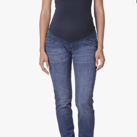 MOTHERHOOD Maternity Womens Indigo Blue Super Stretch Fit Belly Skinny Jeans - Picture 2 of 9